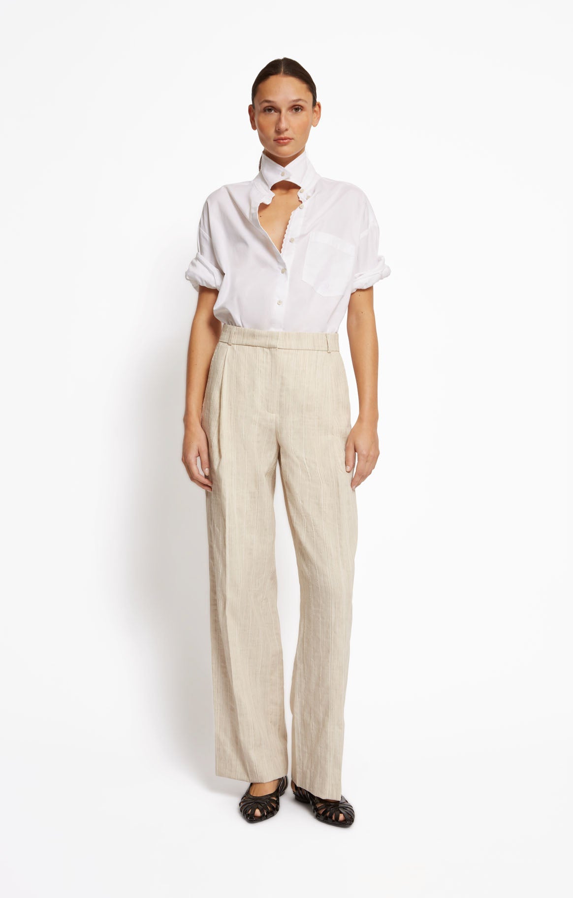 OSCAR Beige Pants – Cotton-Linen Tailoring & Refined Style