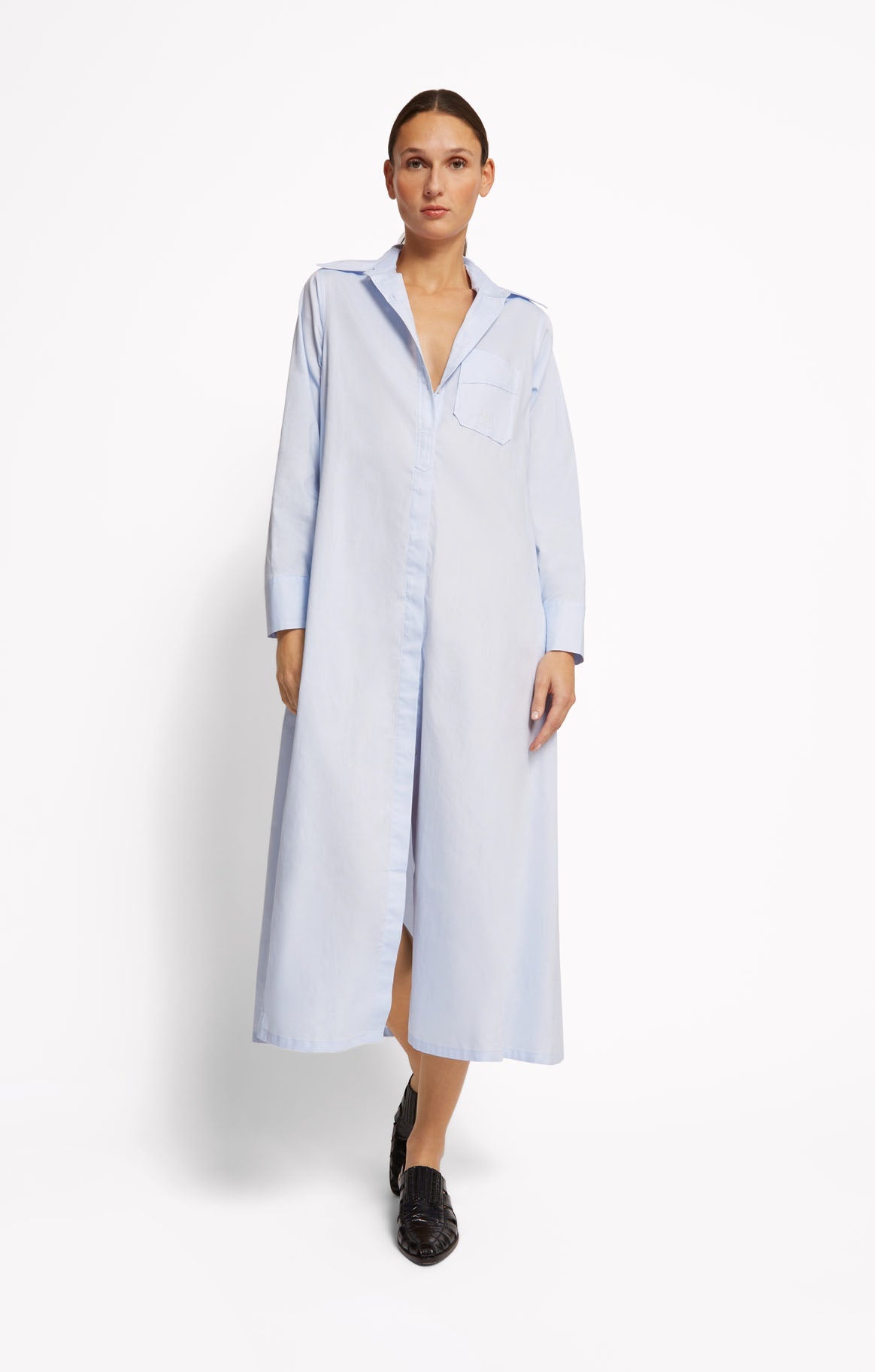 cotton button down dress SIMONE Blue – Organic & Shirt Style @CLASSIC-madison-c-white-multi Dress style:No Veil Black Mini Dresses |