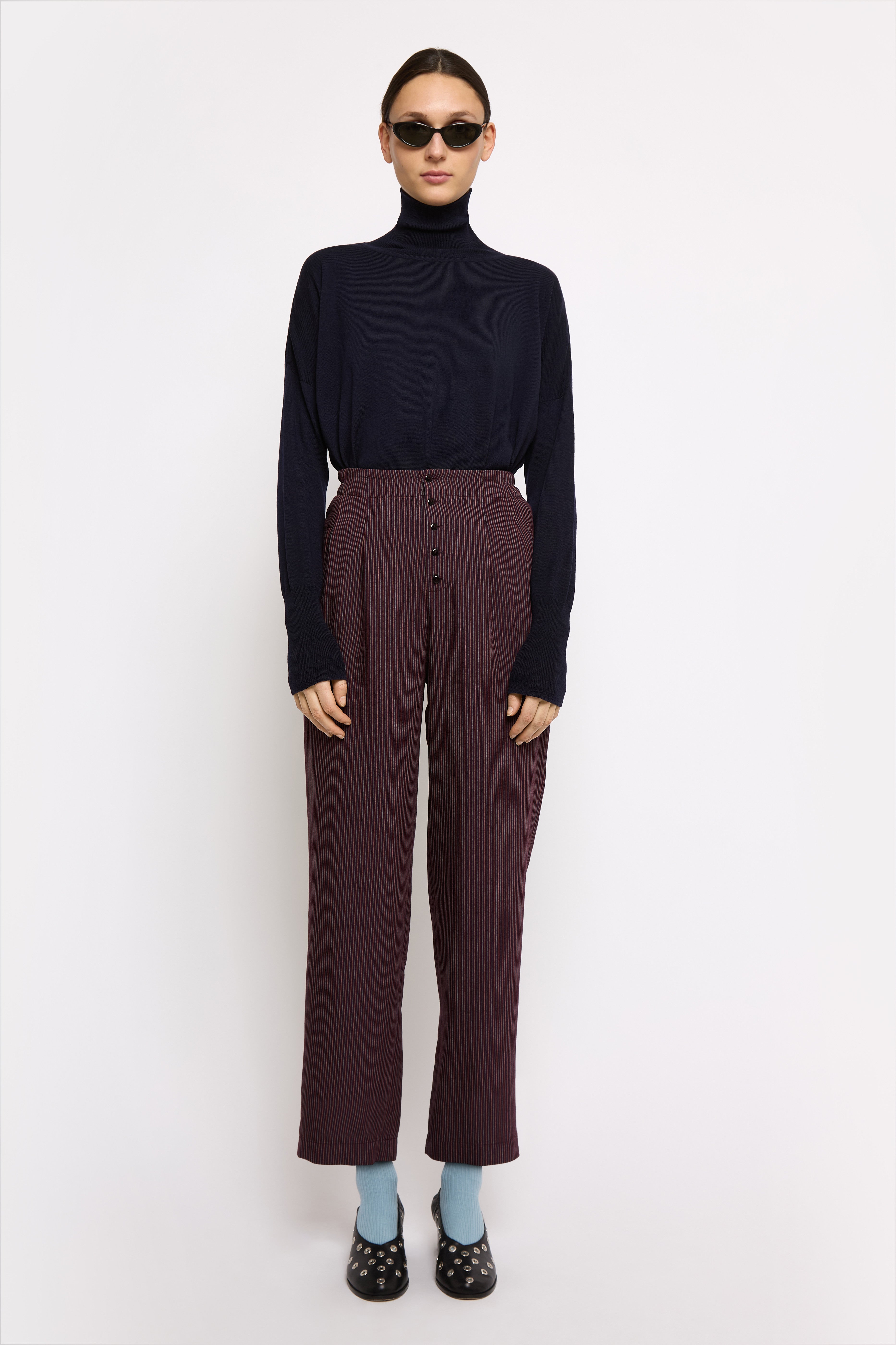 PANTALON ZELDA VENISE BORDEAUX