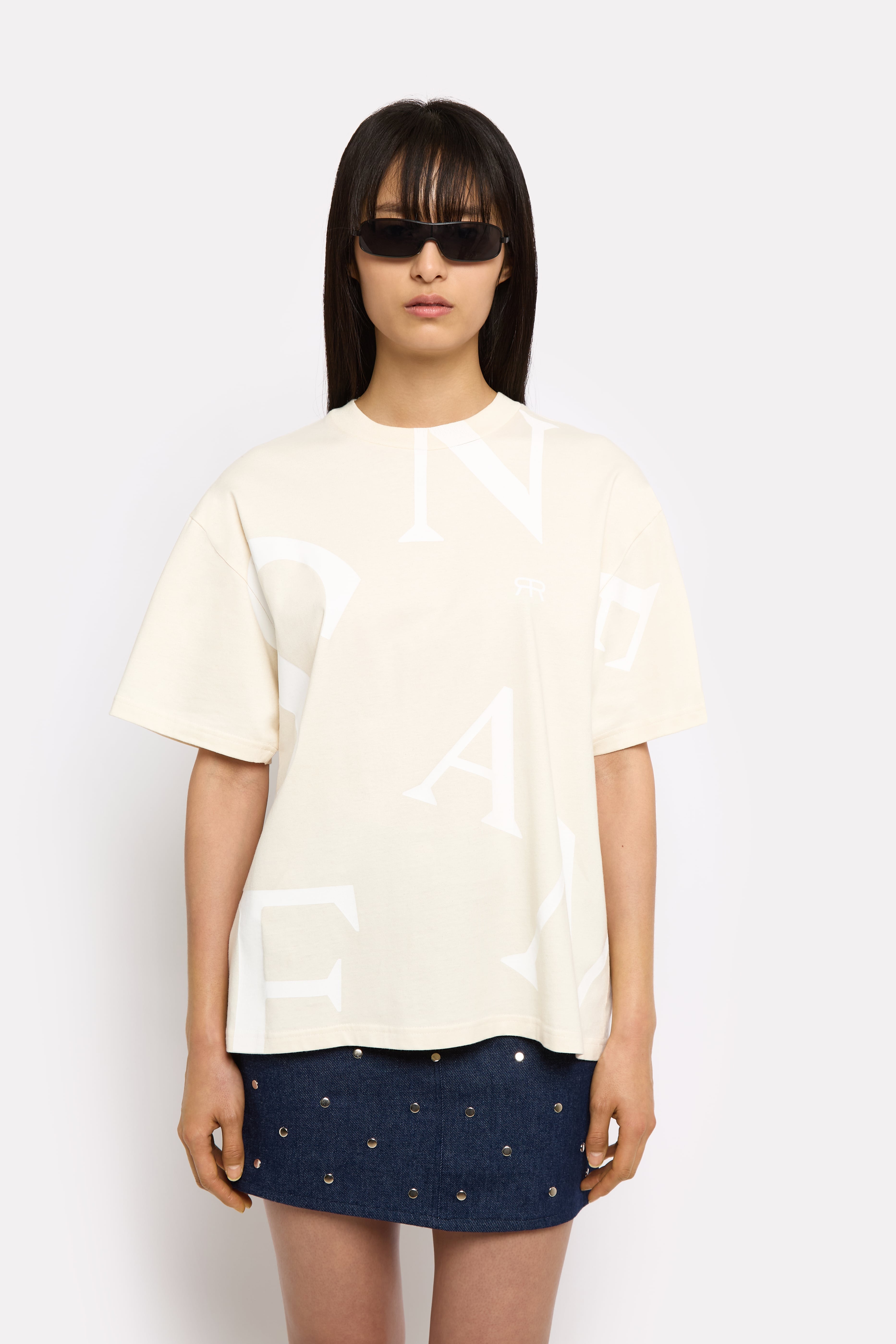 T-SHIRT HOMERLETTERS JERSEY IVOIRE