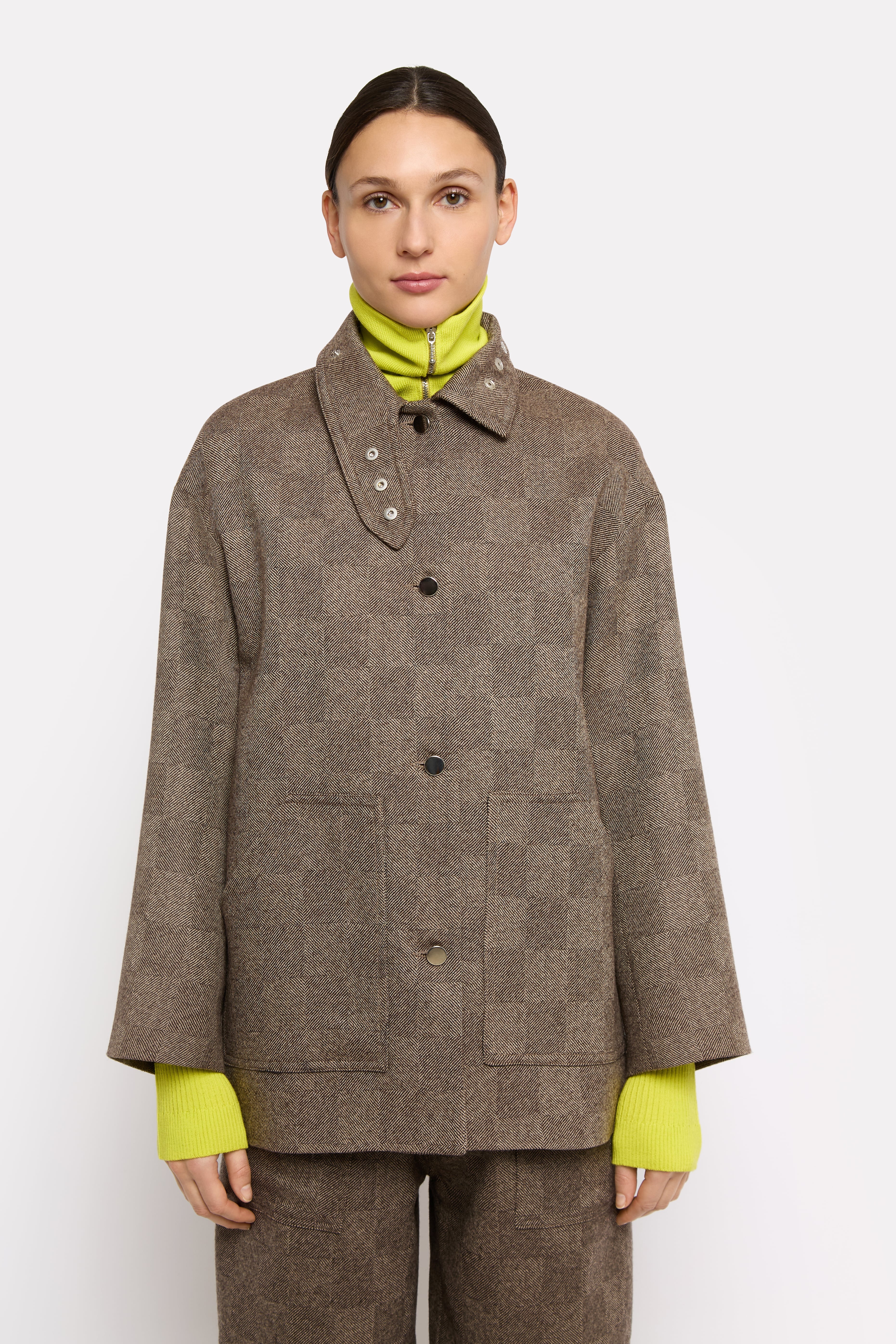 VESTE-BLOUSON CARLOS MARQUETERIE CHOCOLAT