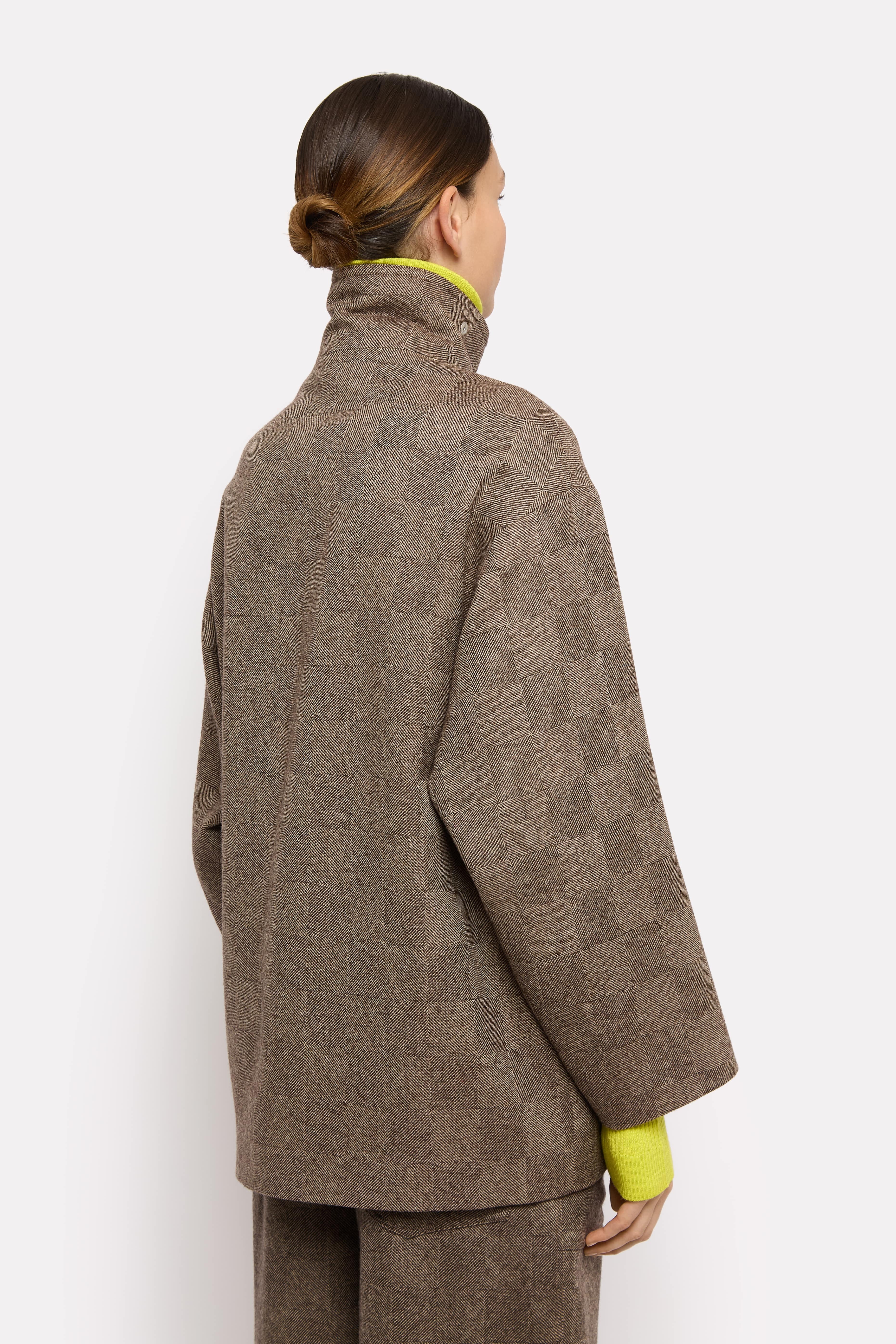 VESTE-BLOUSON CARLOS MARQUETERIE CHOCOLAT