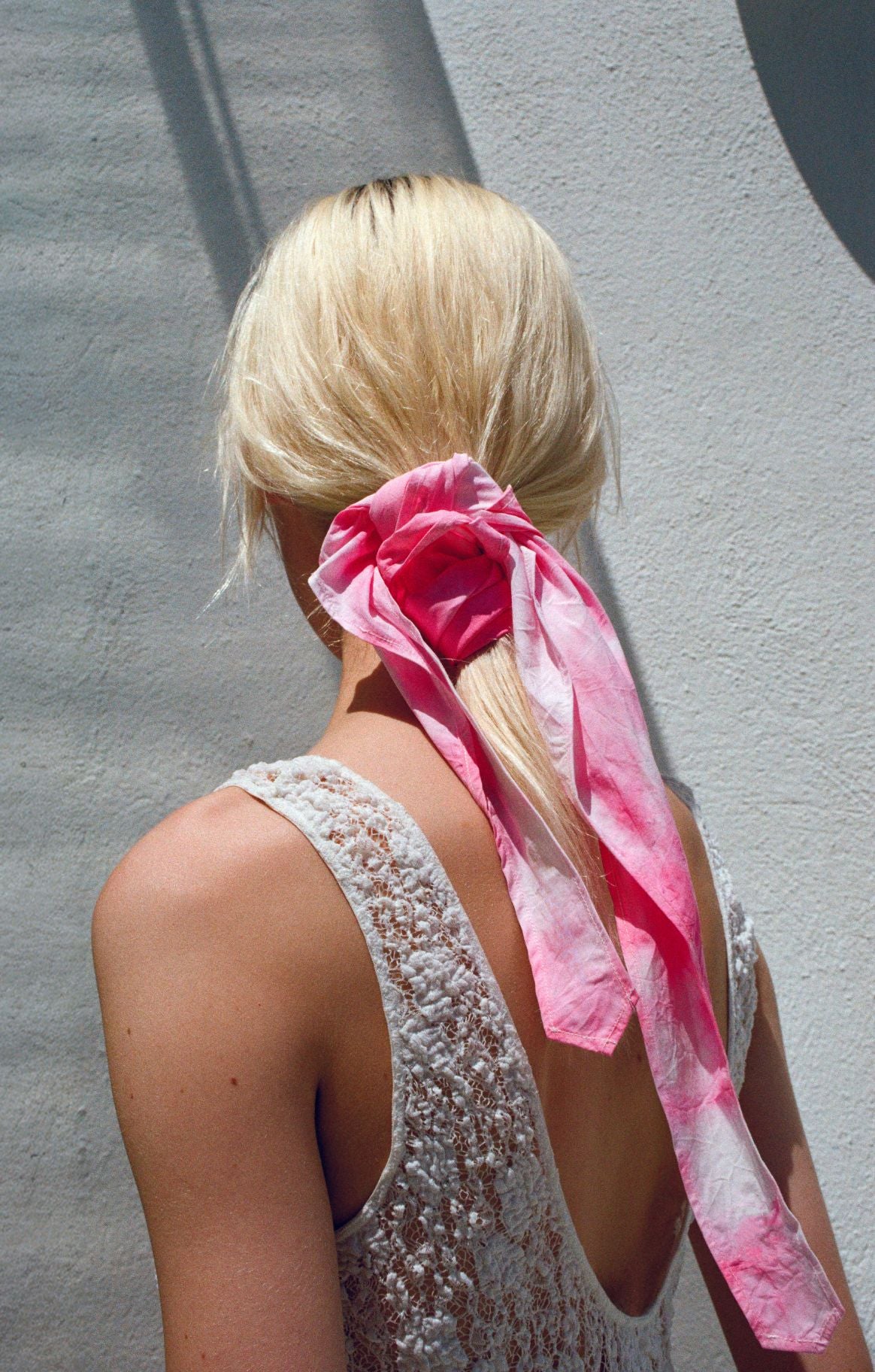 EMBROIDERED PINK SUN BANDANA