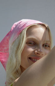 EMBROIDERED PINK SUN BANDANA
