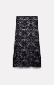 JUPE MIDI ROSE EN DENTELLE NAVY - ROSEANNA