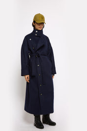 rosa luxe coats - plain navy