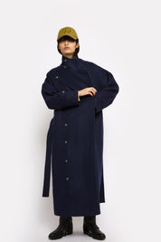 rosa luxe coats - plain navy