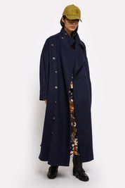 rosa luxe coats - plain navy