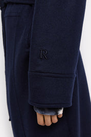 rosa luxe coats - plain navy