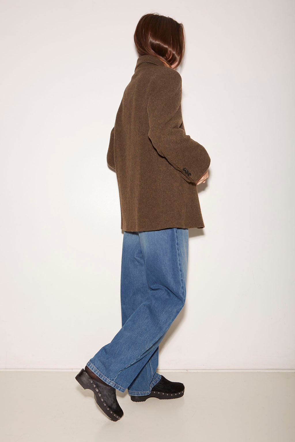 MANTEAU COURT LENY EN LAINE COOKIE