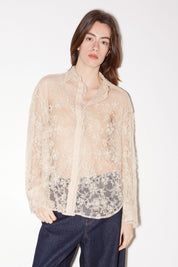 CHEMISE TISH EN DENTELLE CRAIE