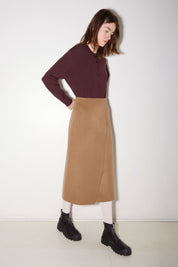 PULL POLO ELLA EN LAINE MÉRINOS BORDEAUX