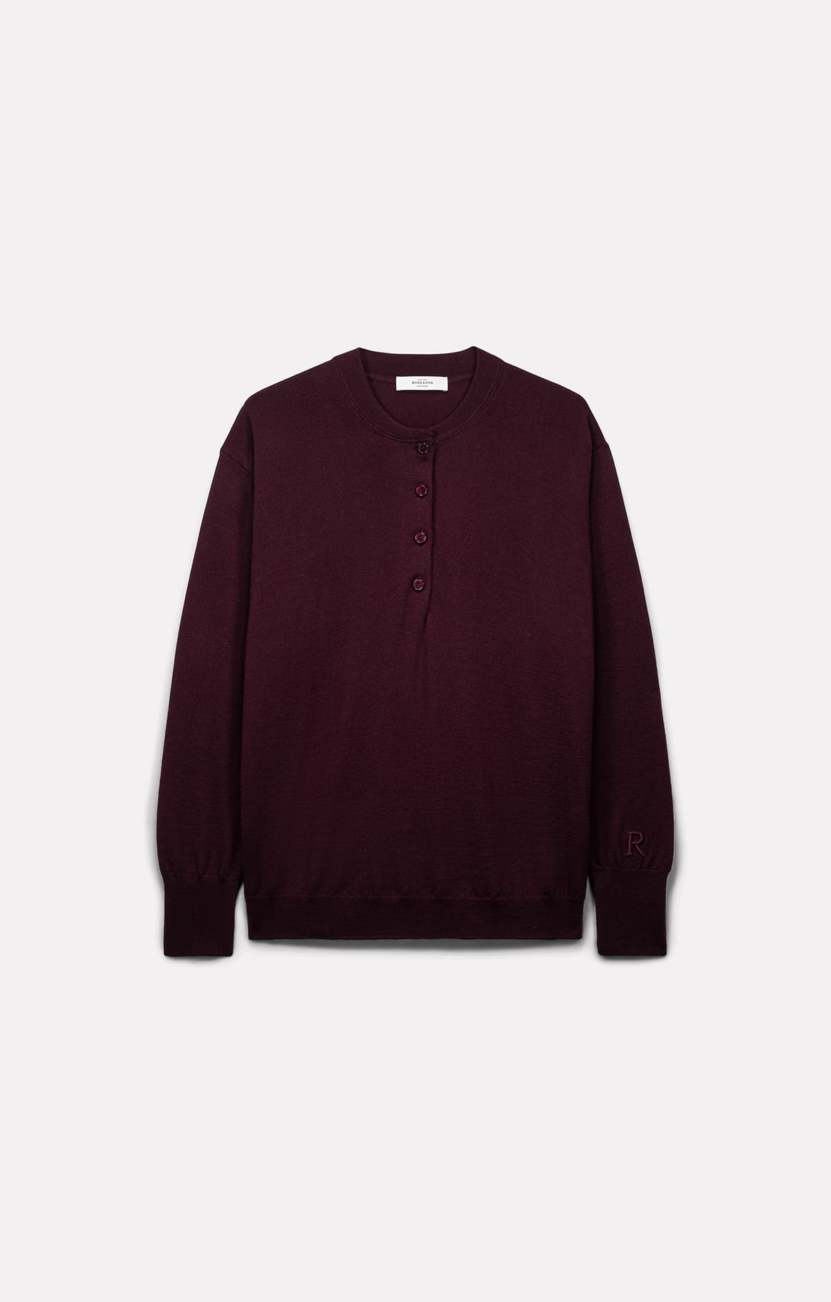 PULL POLO ELLA EN LAINE MÉRINOS BORDEAUX