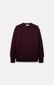 PULL POLO ELLA EN LAINE MÉRINOS BORDEAUX