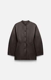 VESTE AJUSTÉE  CHARLIE EN CUIR COOKIE