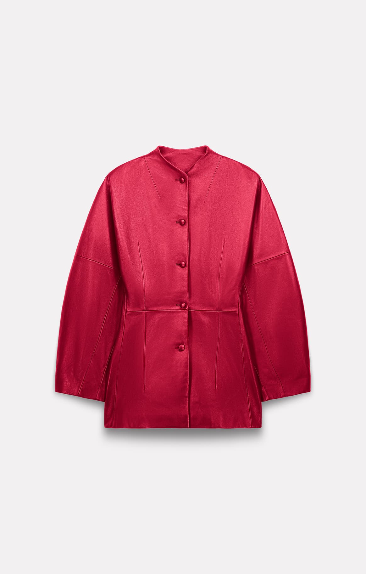 VESTE AJUSTÉE CHARLIE EN CUIR LIPSTICK