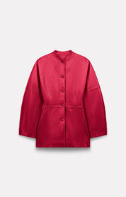 VESTE AJUSTÉE CHARLIE EN CUIR LIPSTICK