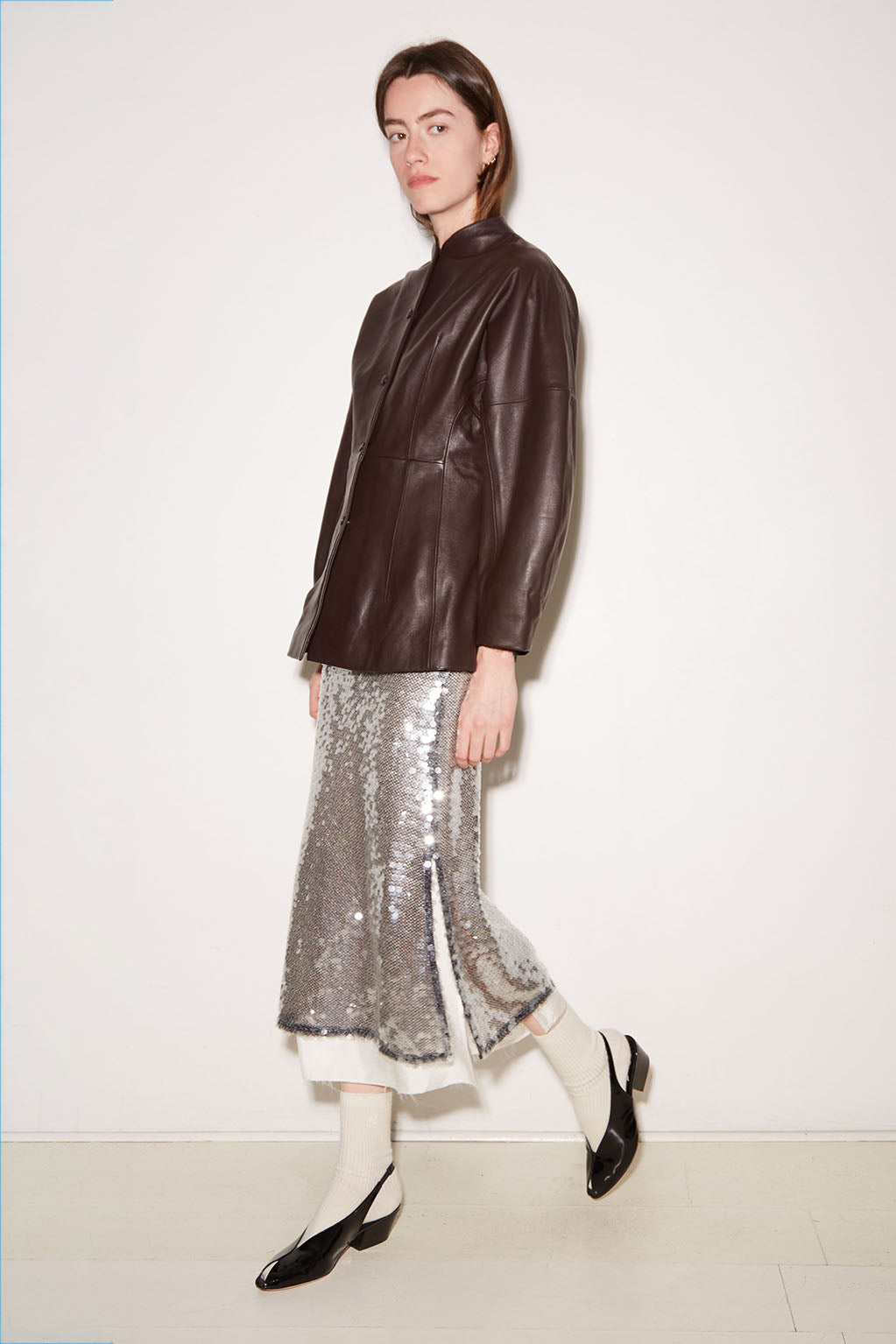 PINK SILVER SEQUIN SKIRT