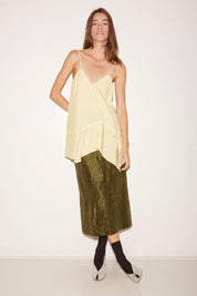 YELLOW ACETATE SATIN LATTE CAMISOLE TOP