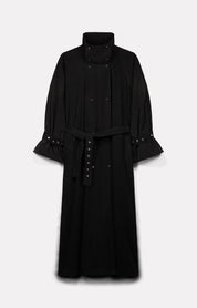 YOKO CHARCOAL STONE-WASHED COTTON TRENCH COAT