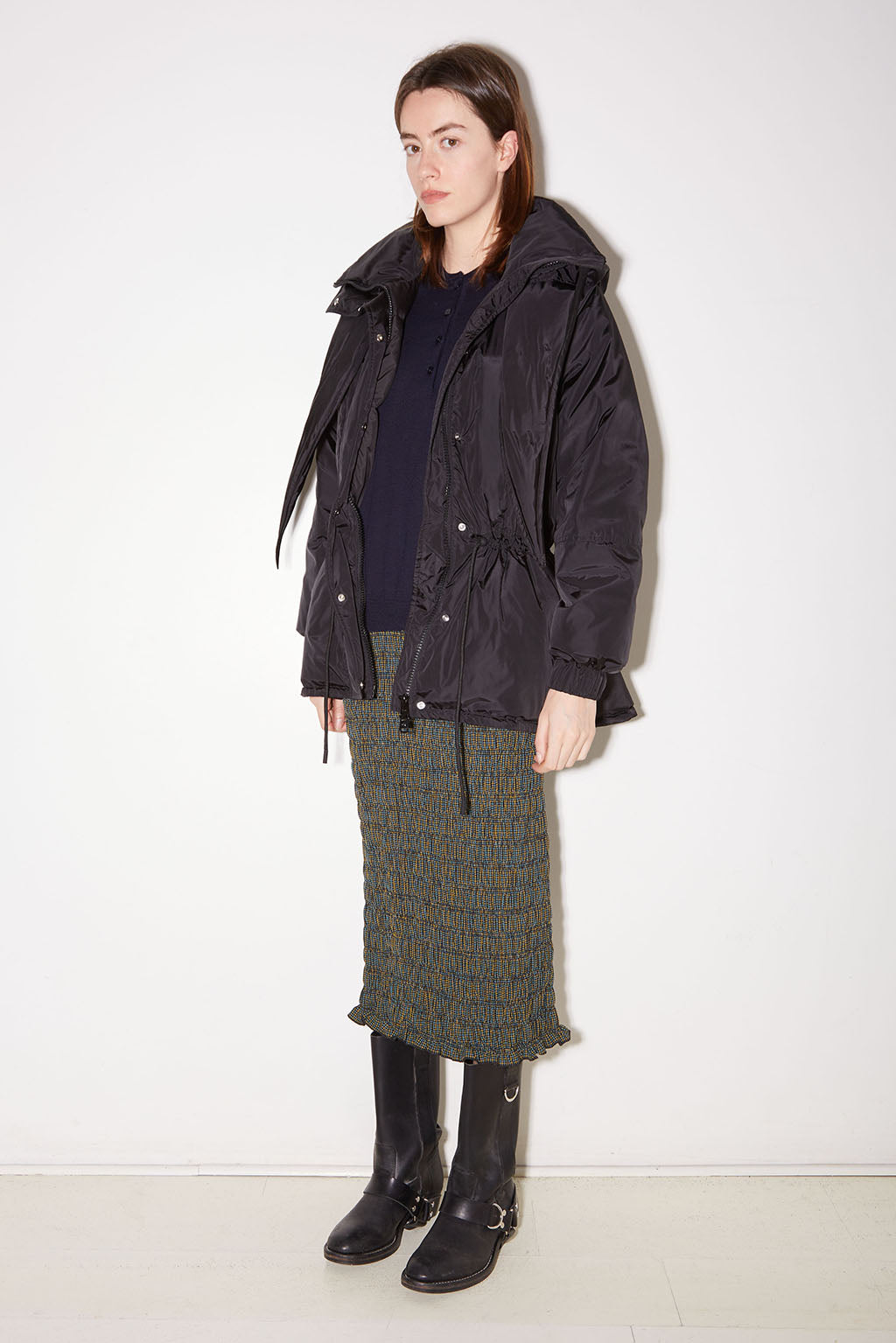 QUILTED NYLON PARKA CHARCOAL