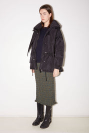 QUILTED NYLON PARKA CHARCOAL