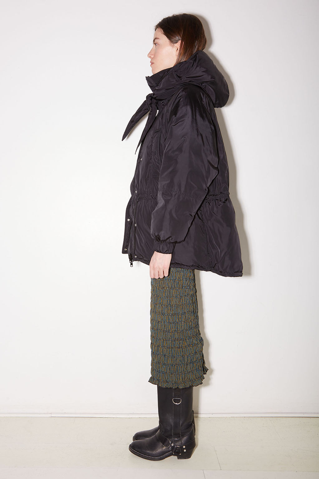 QUILTED NYLON PARKA CHARCOAL