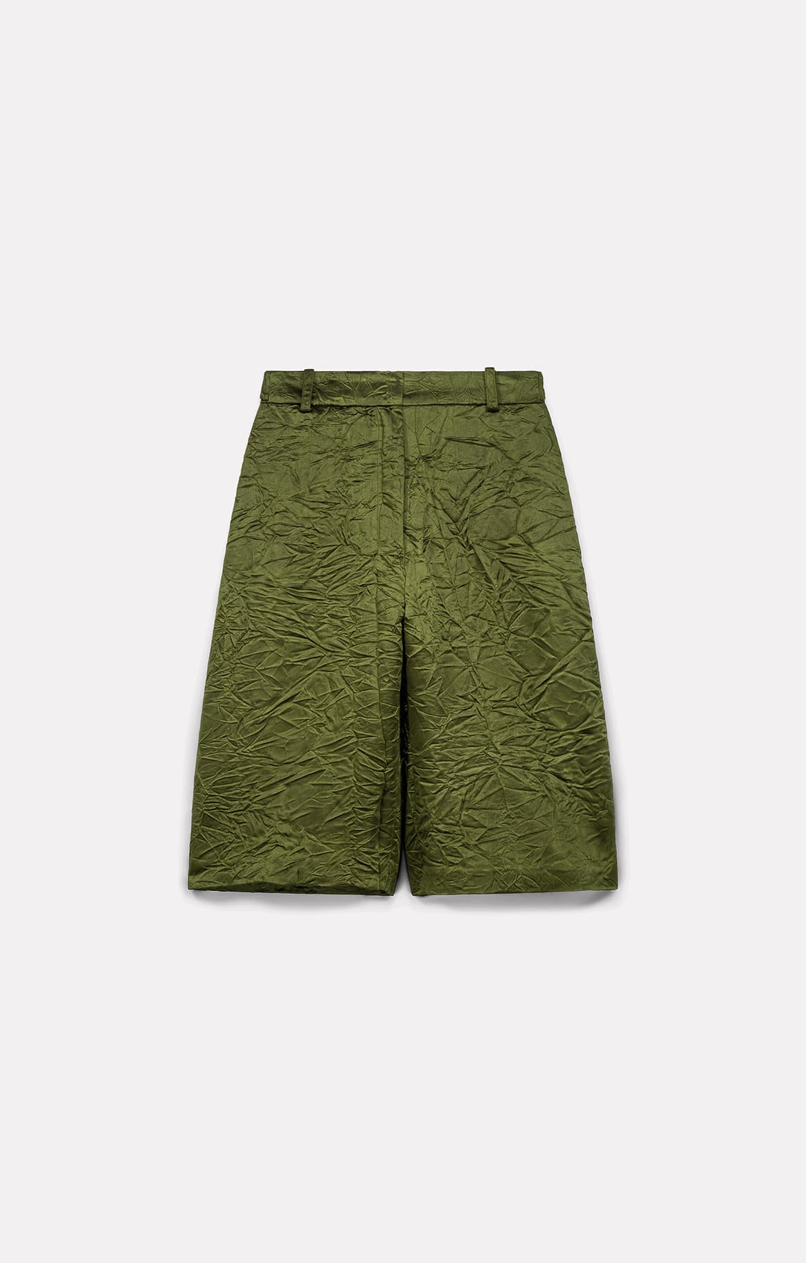 BERMUDA LEE EN SATIN FROISSÉ ARMY