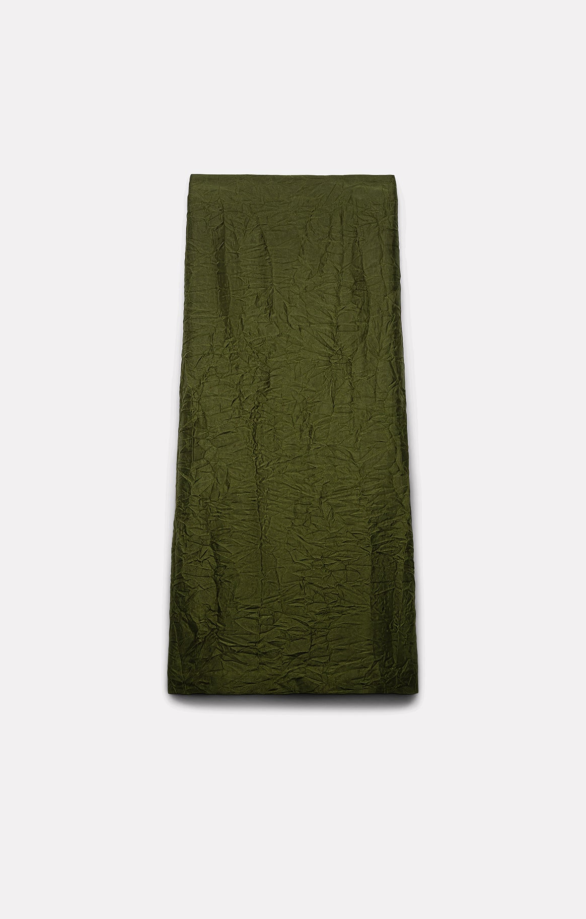 JUPE MIDI MARTHA EN SATIN FROISSÉ ARMY
