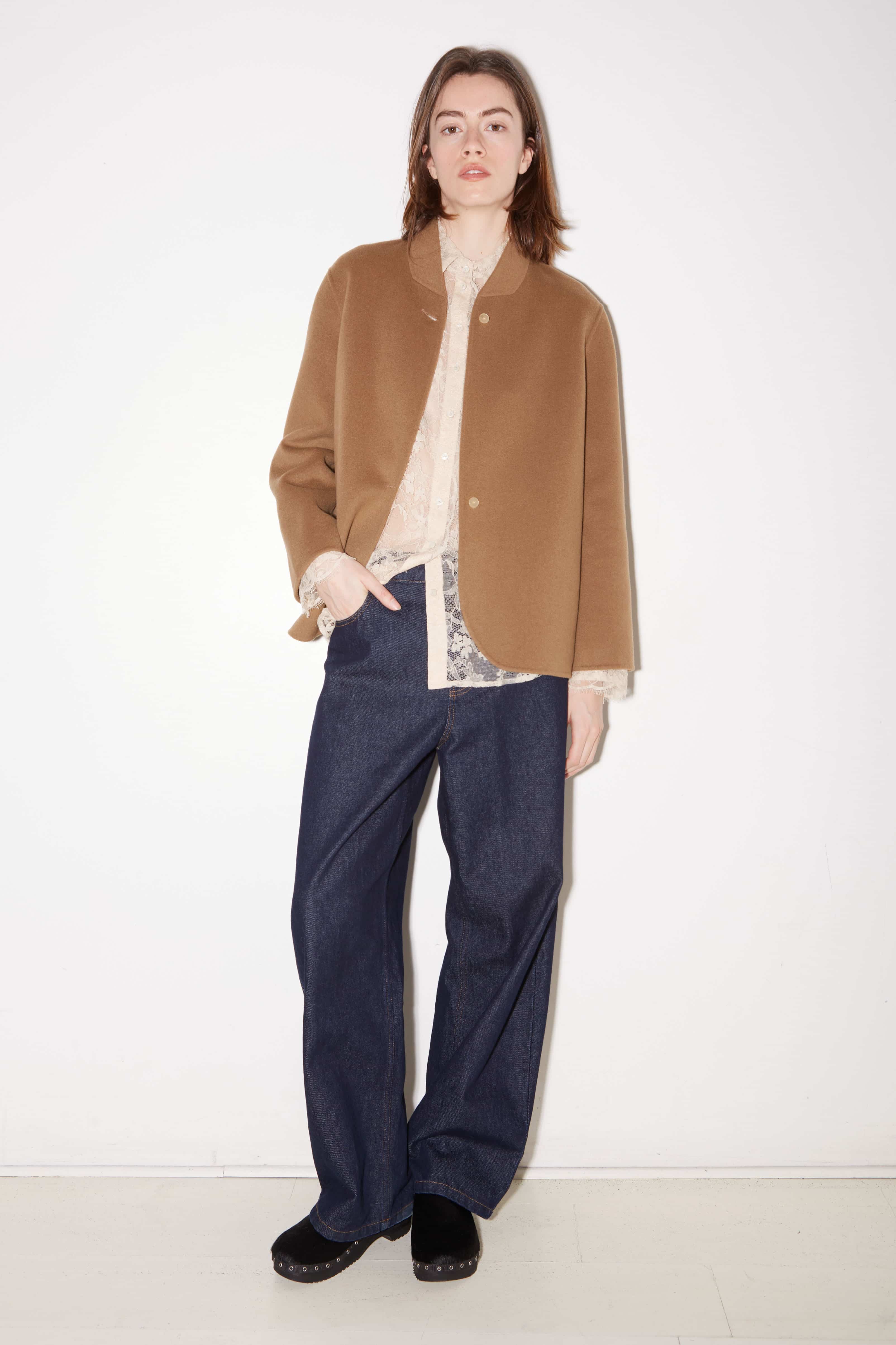 VESTE KAIA OVERSIZE EN LAINE BEIGE