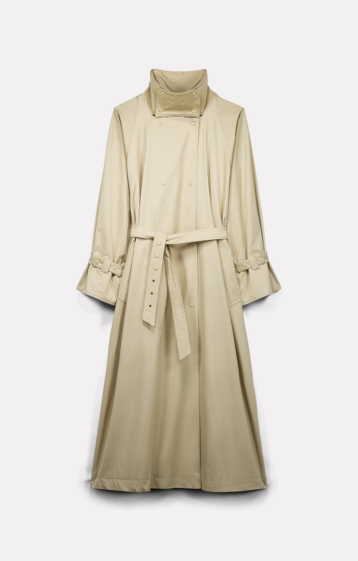 YOKO TRENCH COAT IN BEIGE COTTON GABARDINE