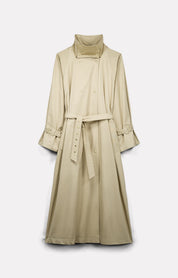 YOKO TRENCH COAT IN BEIGE COTTON GABARDINE