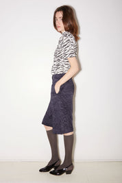 BERMUDA LEE EN SATIN FROISSÉ NAVY - ROSEANNA