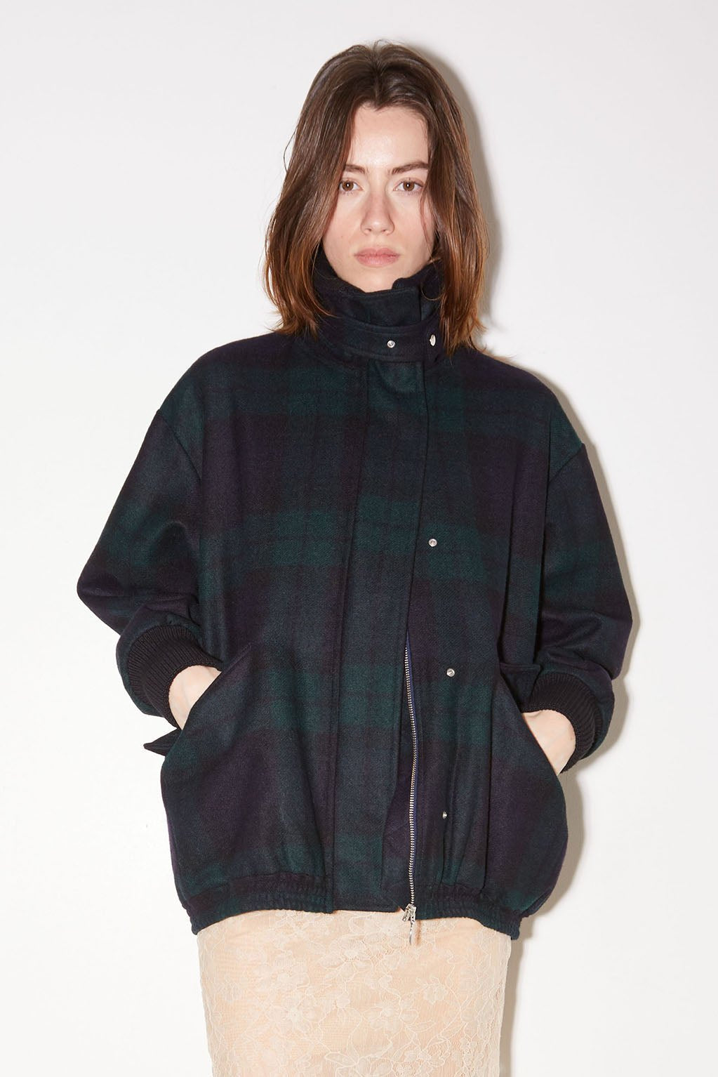 BLOUSON FOX EN LAINE TARTAN - ROSEANNA