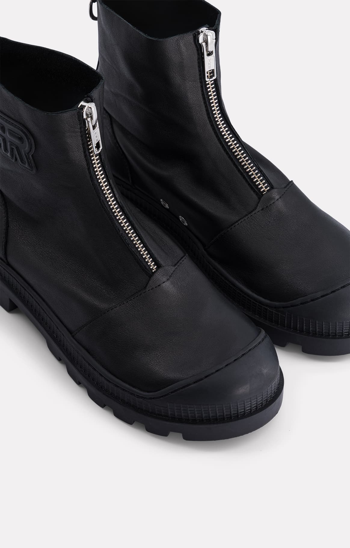 BOOTS CUIR LISSE NEVADA NOIR - ROSEANNA
