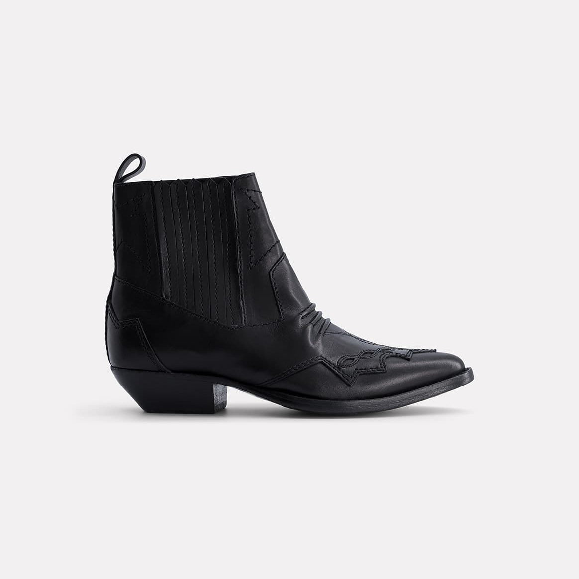 BOOTS EN CUIR TUCSON NOIR - ROSEANNA