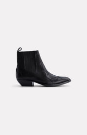BOOTS EN CUIR TUCSON NOIR - ROSEANNA