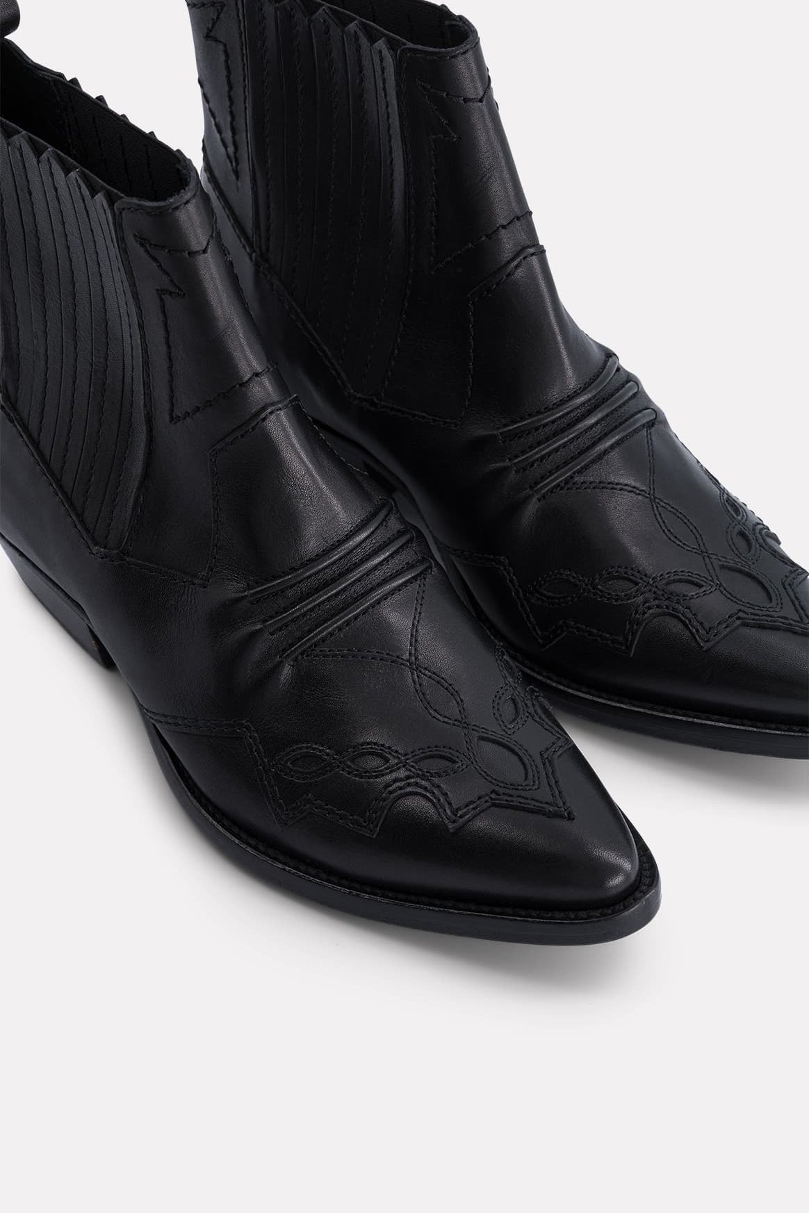 BOOTS EN CUIR TUCSON NOIR - ROSEANNA