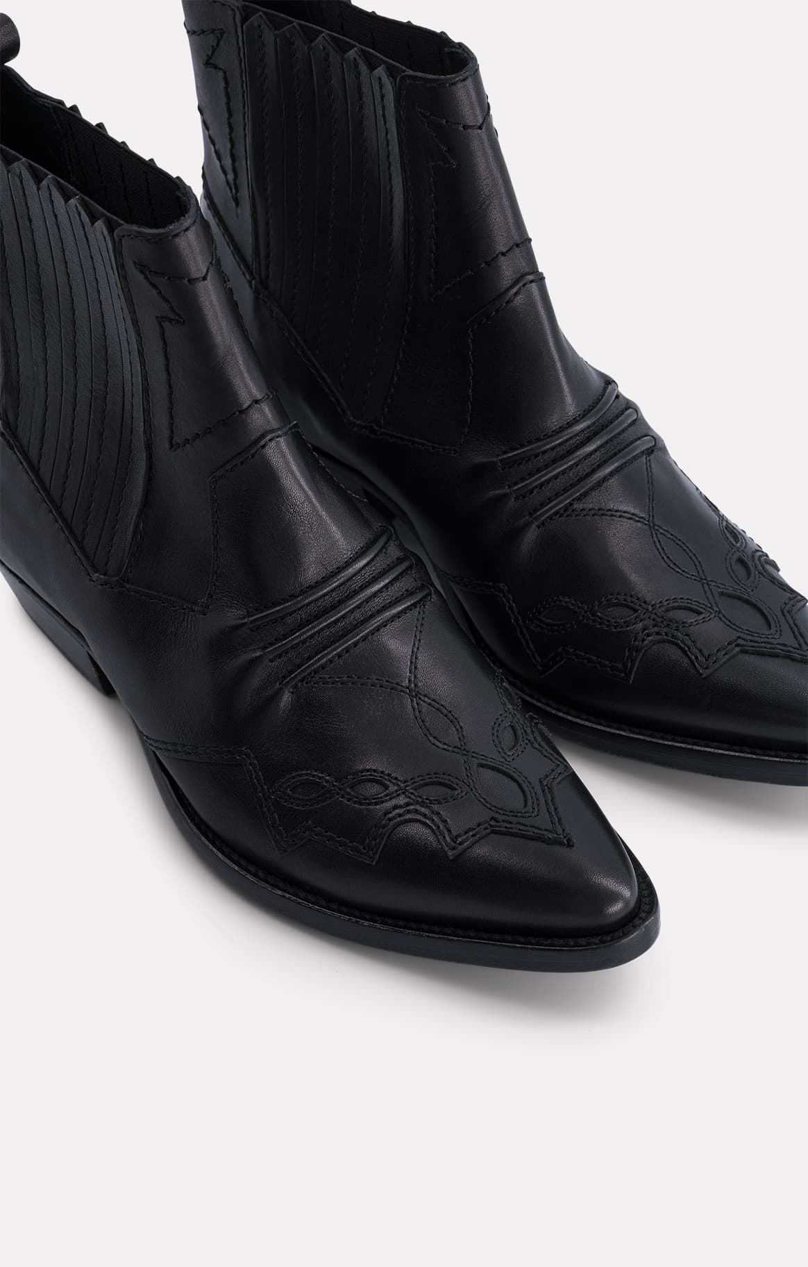 BOOTS EN CUIR TUCSON NOIR - ROSEANNA