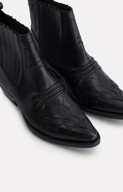 BOOTS EN CUIR TUCSON NOIR - ROSEANNA