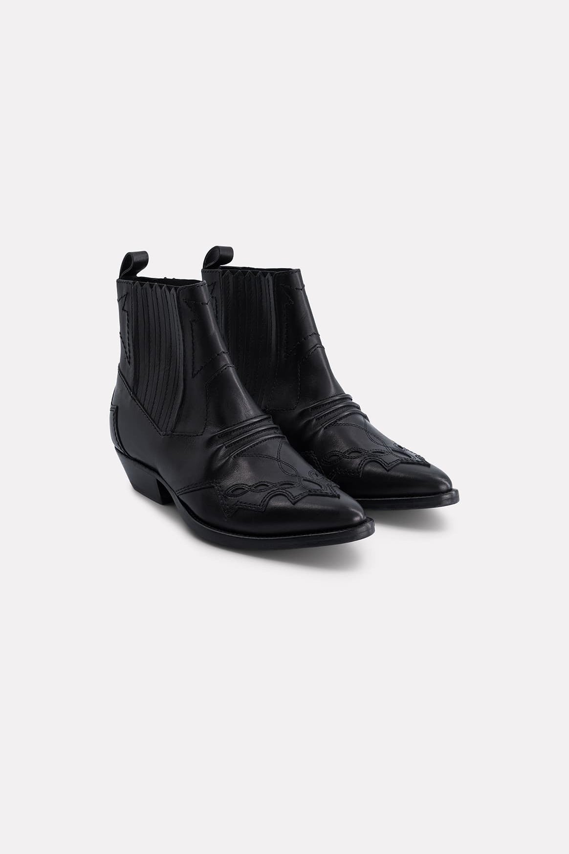 BOOTS EN CUIR TUCSON NOIR - ROSEANNA