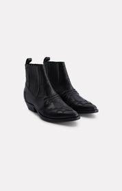 BOOTS EN CUIR TUCSON NOIR - ROSEANNA