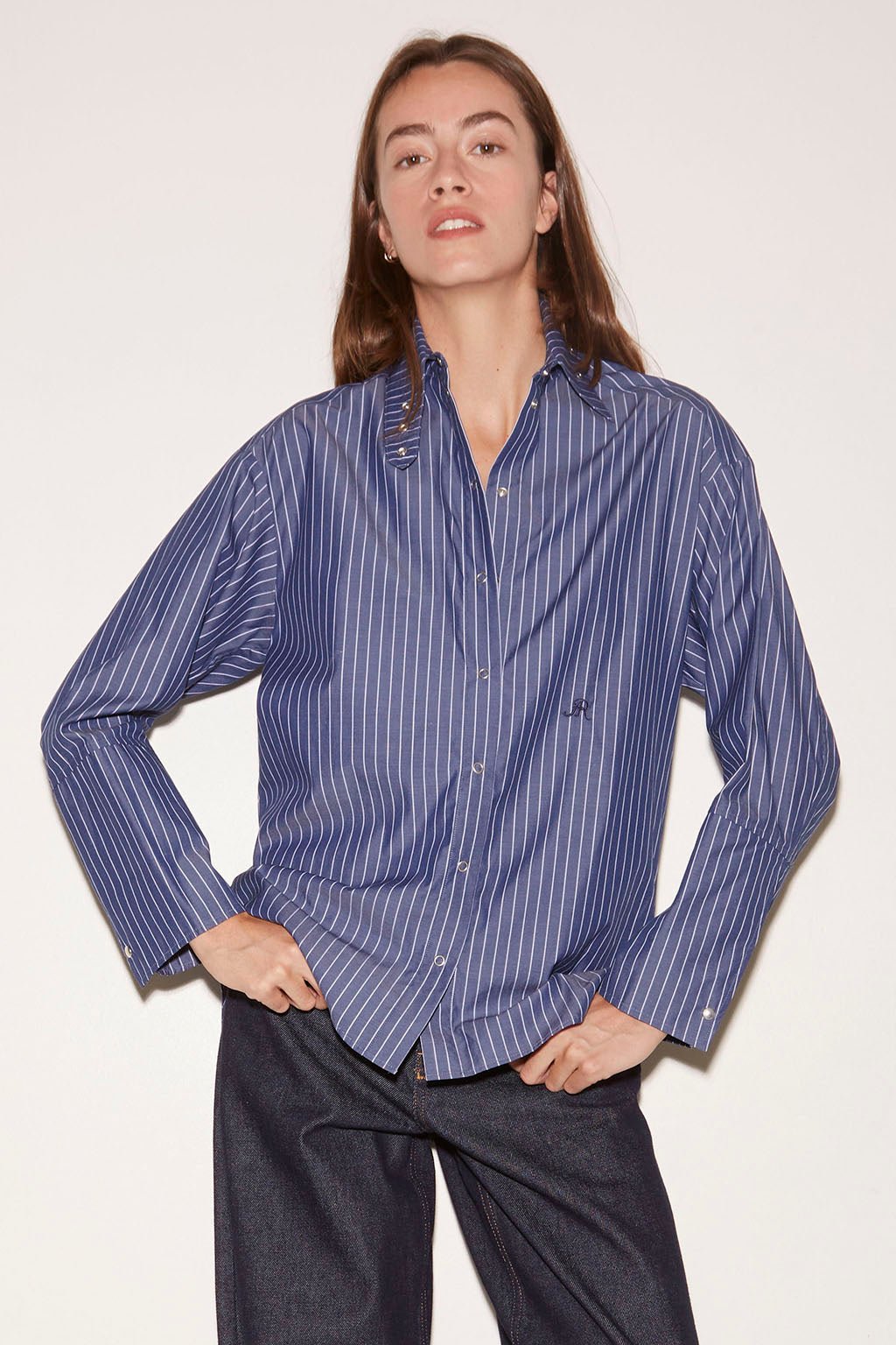 CHEMISE ALLY EN POPELINE BLEU - ROSEANNA