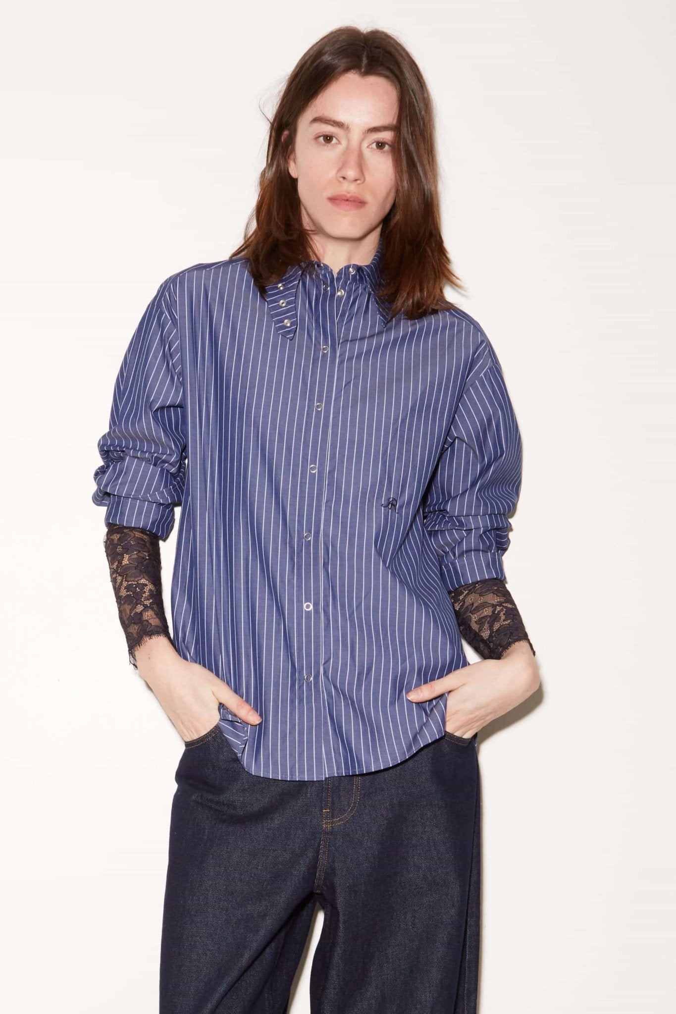 CHEMISE ALLY EN POPELINE BLEU - ROSEANNA