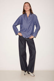 CHEMISE ALLY EN POPELINE BLEU - ROSEANNA