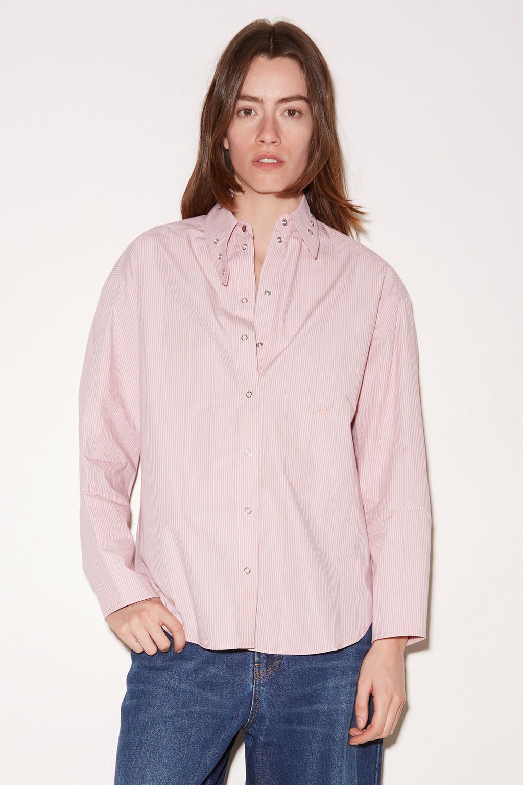 CHEMISE ALLY EN POPELINE ROSE - ROSEANNA
