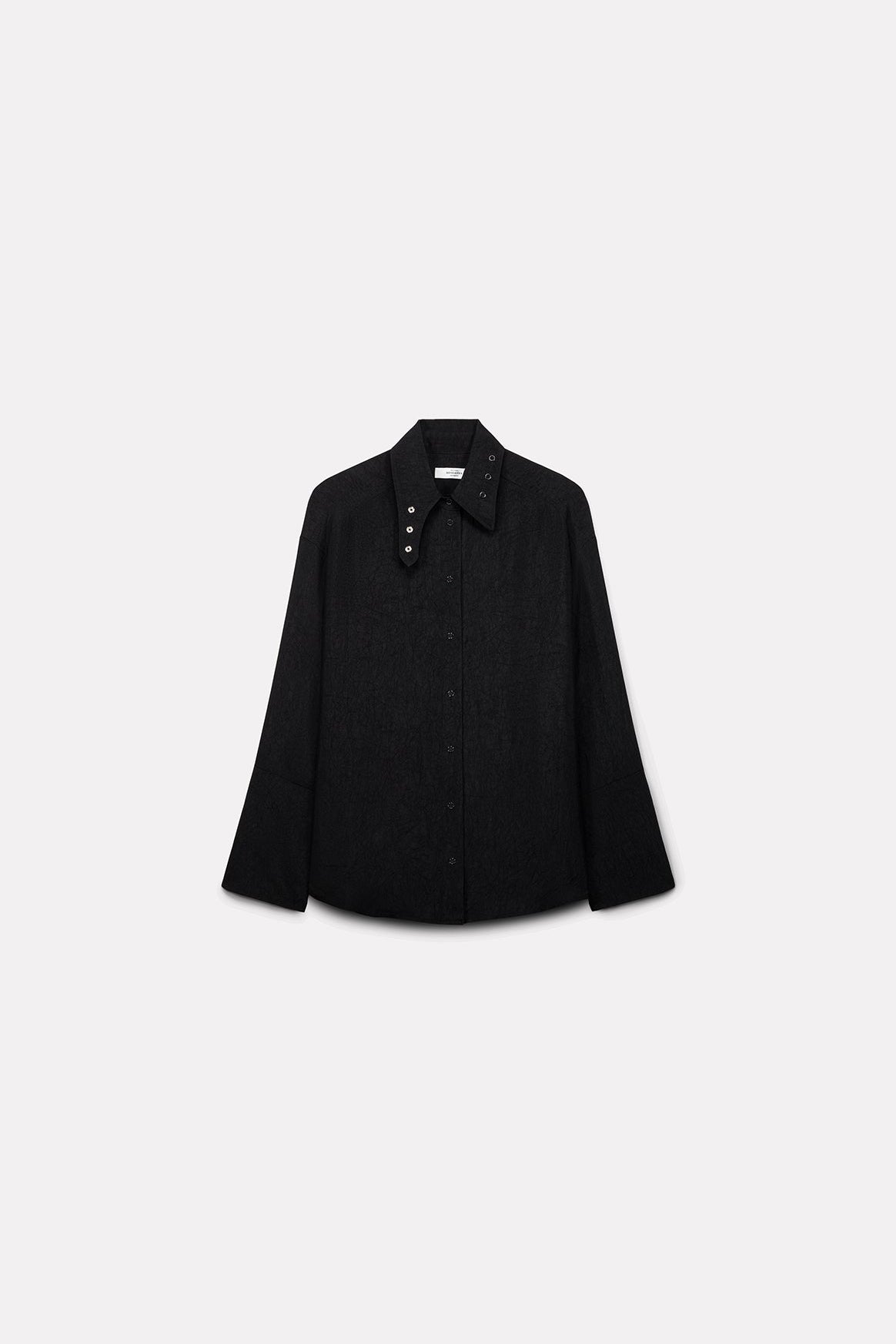 CHEMISE ALLY EN SATIN D'ACÉTATE CHARBON - ROSEANNA