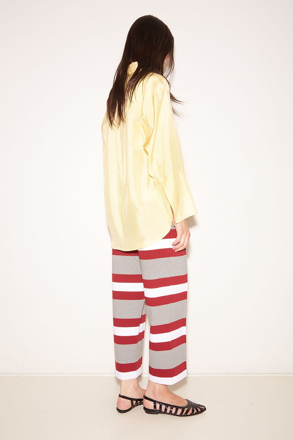 CHEMISE ALLY EN SATIN D'ACÉTATE JAUNE - ROSEANNA