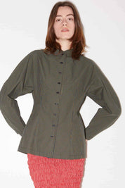 CHEMISE CINTRÉE CHARLENE EN COTON CHARBON - ROSEANNA
