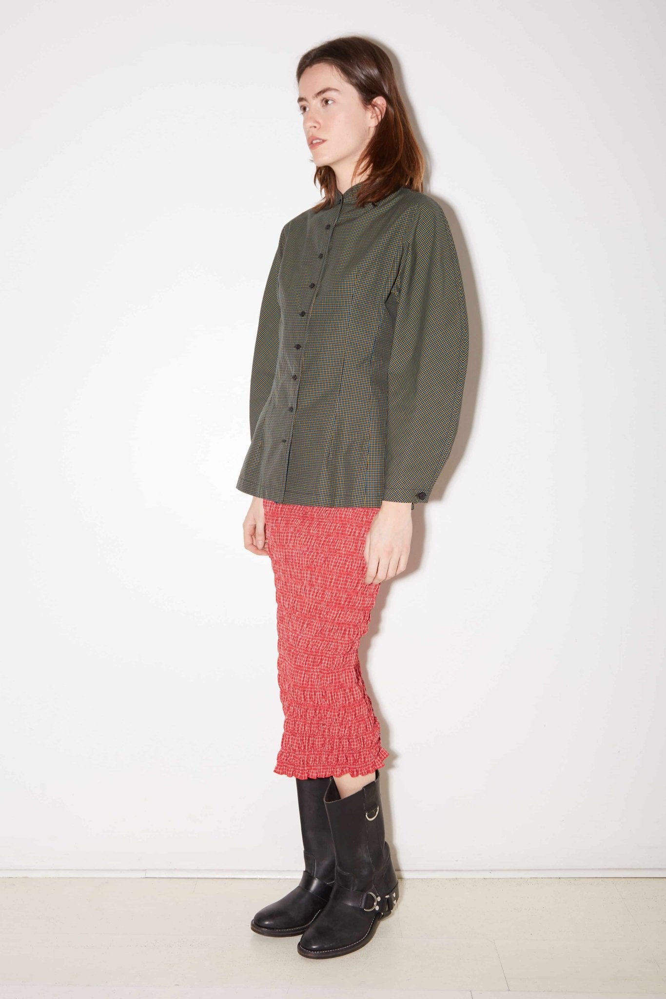 CHEMISE CINTRÉE CHARLENE EN COTON CHARBON - ROSEANNA